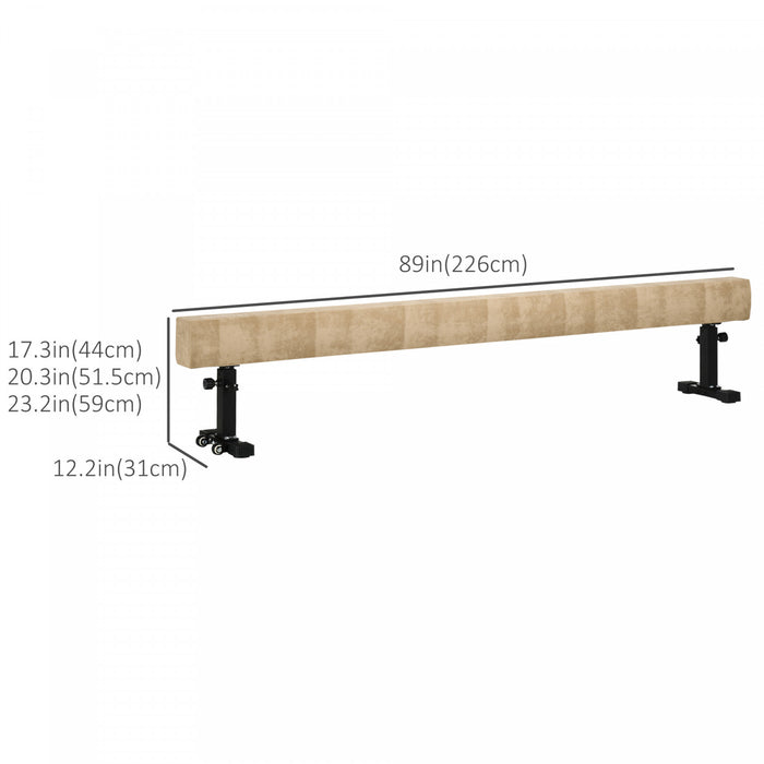 Soozier Adjustable Balance Beam Gymnastics Beam With Wheels For 8-12 Years