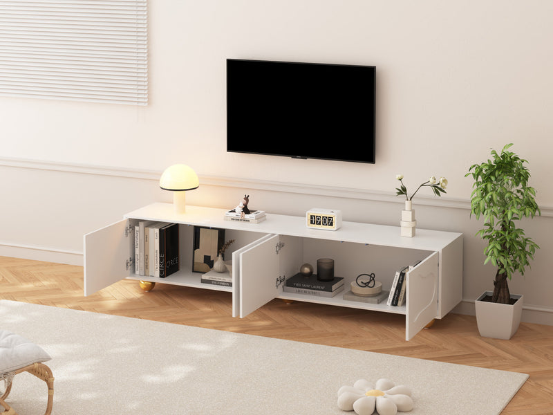 Emily Cloud-Shape TV Cabinet Entertainment Center with Storage