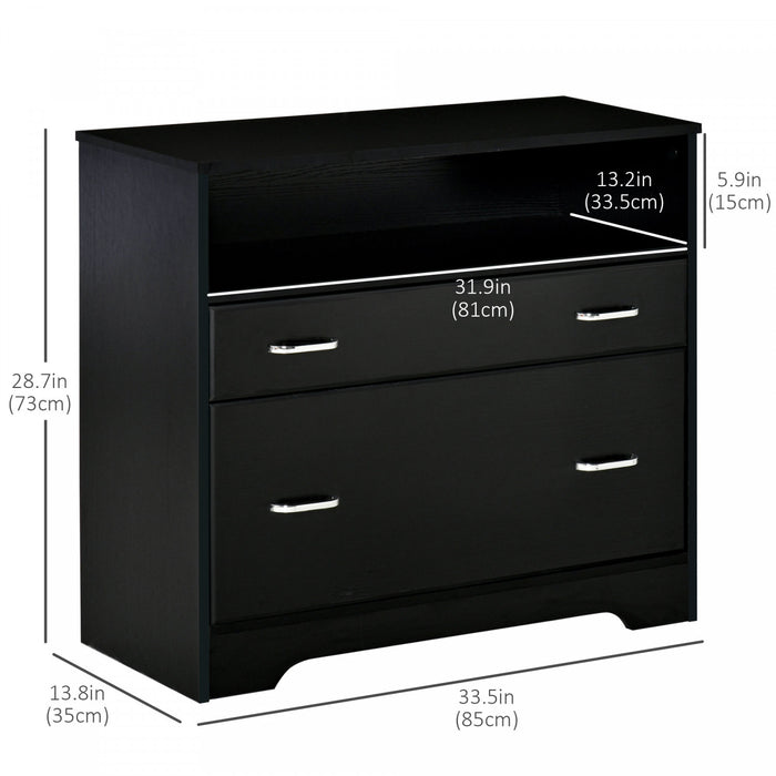 Vinsetto 2 Drawers File Cabinet With Hanging Rail