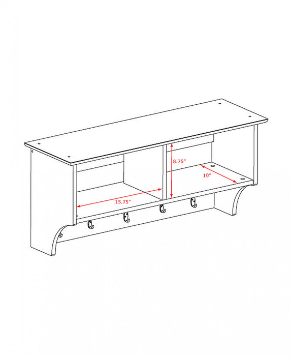 Hanging 36\" Entryway Shelf - White