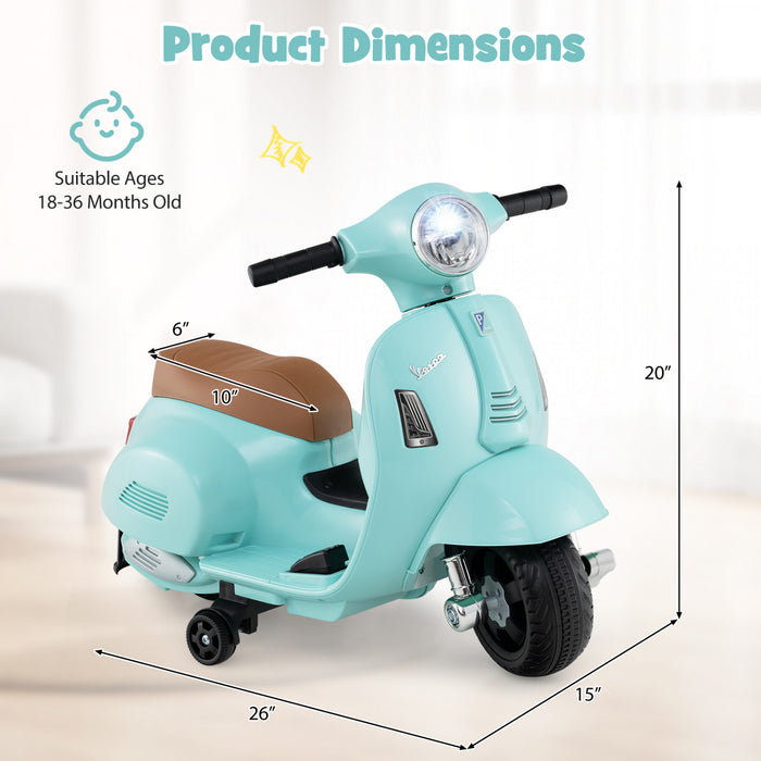 Costway Kids Ride On Motorcycle With Training Wheels Headlight Horn 6v Battery Green