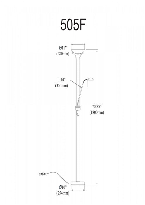Dainolite Mother & Son Floor Lamp Matte Black Finish