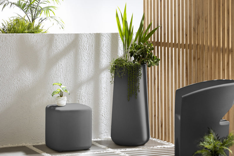 Dalya Tall Outdoor Pot Planter - Dark Grey