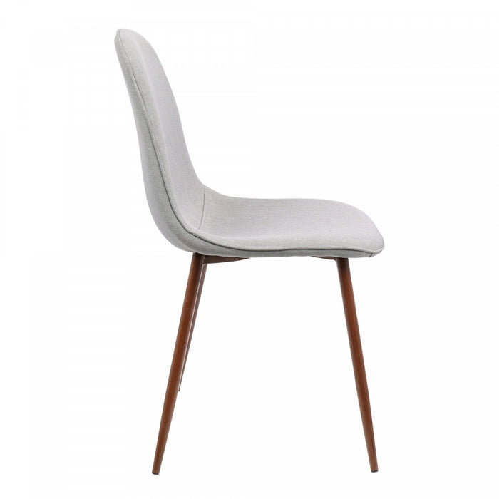 LumiSource Pebble Grey Fabric Mid-Century Modern Dining Accent Chair - Set of 2