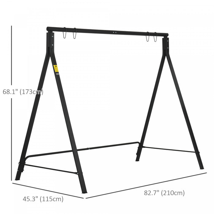 Outsunny Swing Stand, Metal Swing Frame, 528 Lbs Weight Capacity, Black