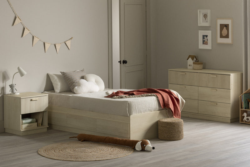 Noah 1-Drawer Nightstand Bleached Oak - South Shore