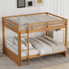 Ethan Solid Wood Queen Size Bunk Bed with Ladder, Sturdy & Space-Saving, Brown | Lit superpose Ethan en bois massif format Queen avec echelle, gain de place, brun