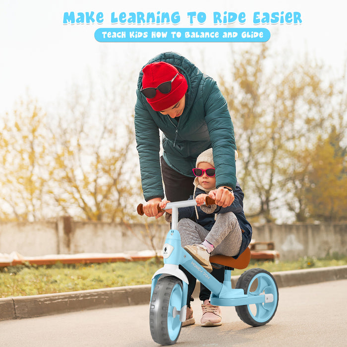 Honey Joy Kids Balance Bike Toddler Training Bicycle W/ Feetrests For 2-5 Years Old Blue