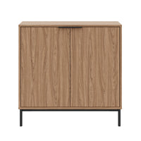 Nordika Slim 2-Door Storage Console Accent Cabinet - Light Walnut 