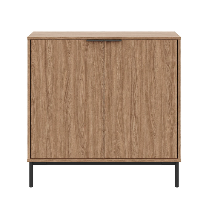 Nordika Slim 2-Door Storage Console Accent Cabinet - Light Walnut