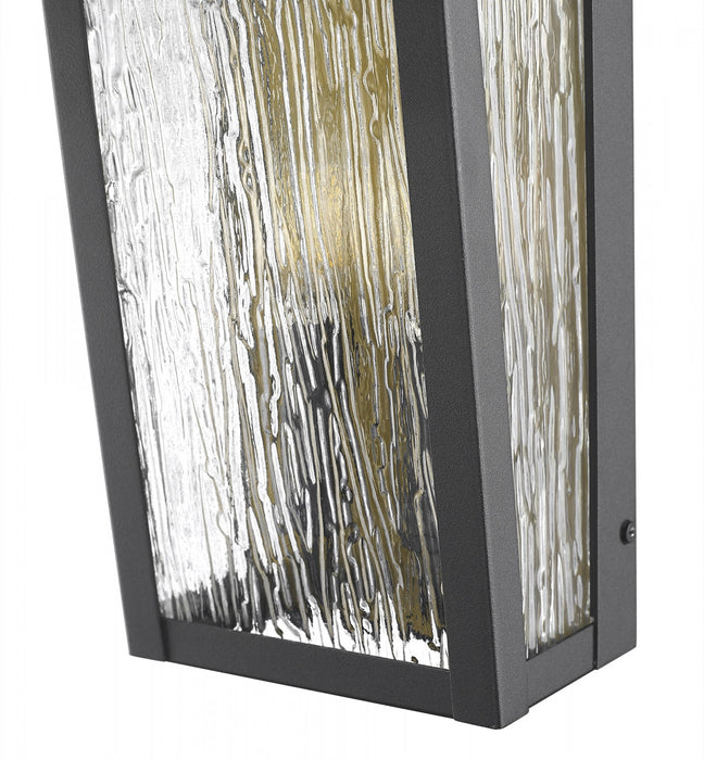 Point 3 Light Outdoor Wall Sconced, Black And Brass