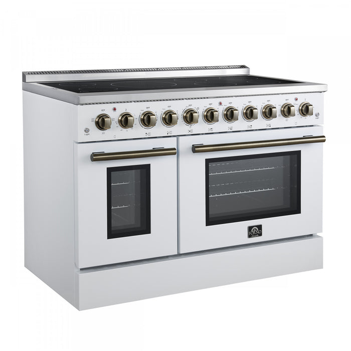 Forno Paolo 48 Inch Freestanding Electric Range in White, 6.7 cu.ft. - FFSEL6011-48WHT