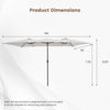 Costway 15FT Double-Sided Patio Market Umbrella Large Crank Handle Vented Outdoor Twin