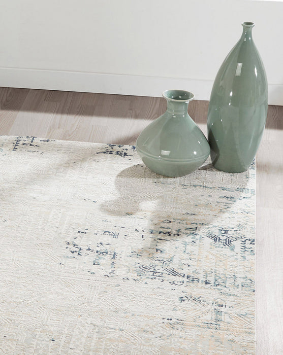 Amber Traditional 5'1\" x 7'7\" Area Rug in Grey Indoor Area Rug