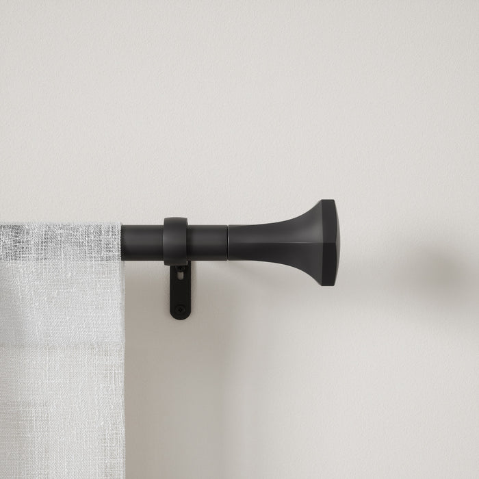 Umbra Sita Matte Black Expandable 1\" Curtain Rod - 72\"-144\" 