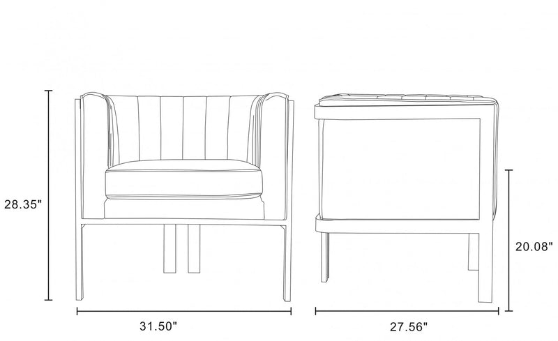 Paramount Modern Velvet Lounge Chair in Warm Gray - Set of 2