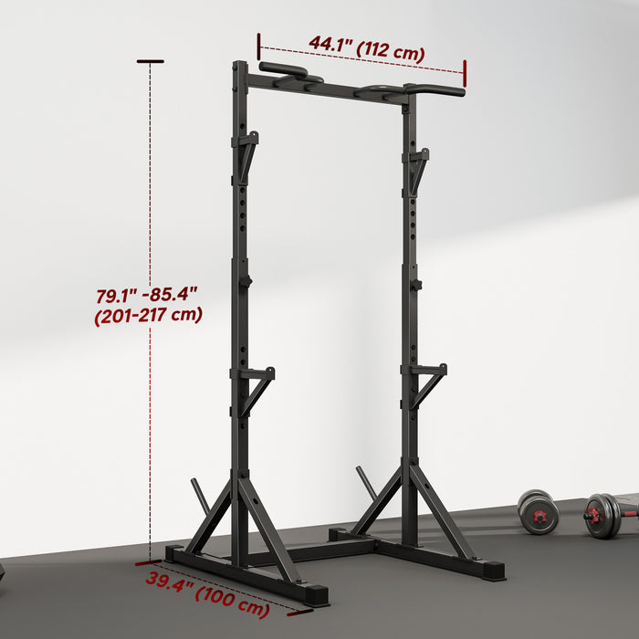 Soozier Adjustable Squat Rack, Multi-Function Bench Press, Black