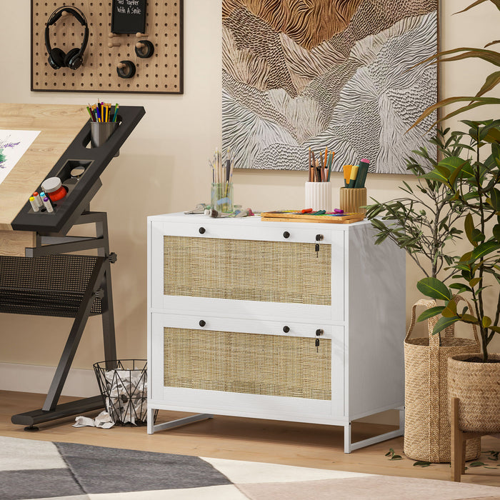 Vinsetto Filing Cabinet for Letters, A4, Legal Size Papers, White