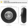 Outsunny Set of 2 Pneumatic Dolly Wheels, 10" Wheels for Cart with 3.5" Axle Bore Hole Bearings, for Barn Carts, Hose Carts, Garden Carts, Sack Trucks, Black