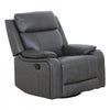 Marlow 37 in. Leather Match Swivel Glider Manual Recliner - Charcoal | Fauteuil inclinable manuel pivotant a mouvement coulissant Marlow de 37 po en cuir assorti - Charbon