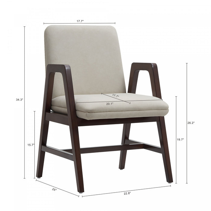 Stella Modern Velvet Wood Armchair in Champagne - Set of 4
