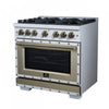 Forno Ambassador 36" Gas Range in White, 6 Sealed Burners, 5.2 Cu.Ft. Oven - FFSGS6299-36CPWHT | Cuisiniere a gaz Ambassador de 36 po, blanche, 6 bruleurs scelles, four de 5,2 pi³ – FFSGS6299-36CPWHT