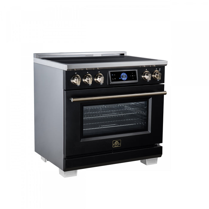 Forno Maximus 36 Inch Induction Range, Black, 5.36 cu.ft. - FFSIN0968-36BLK Electric Range