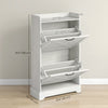 HOMCOM Farmhouse Slim Shoe Cabinet with 2 Flip Drawers Adjustable Shelves