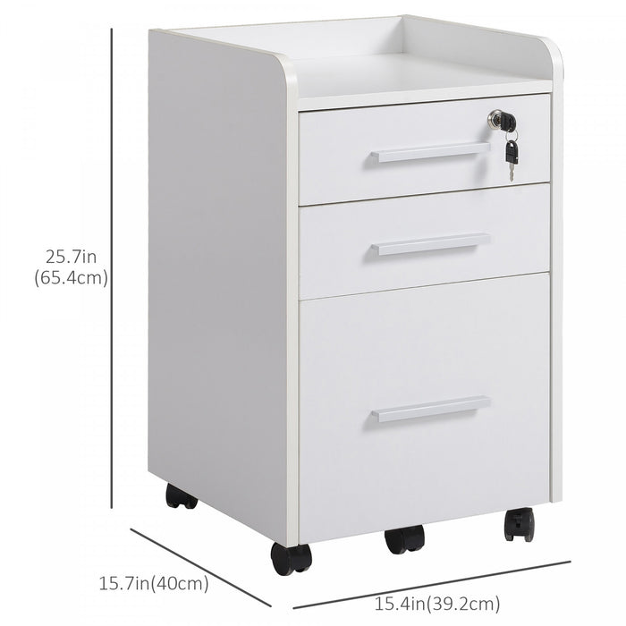 Homcom File Cabinet With 3 Lockable Drawers