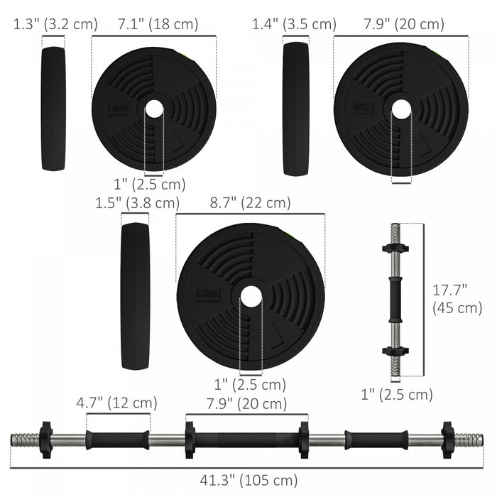 Soozier Adjustable Barbell & Dumbbells Set with Non-slip Handles, 55LBS