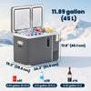 Outsunny 12 Volt Car Refrigerator, Dual Zone 48QT Car Fridge with App Control, 12/24V DC and 100-240V AC, -4℉-68℉, Portable Freezer Compressor for Travel, Truck, Campervan, RV