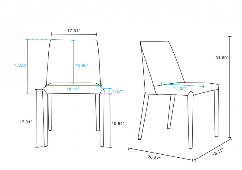 Paris Modern Vegan Leather Dining Chair in Clay - Set of 4
