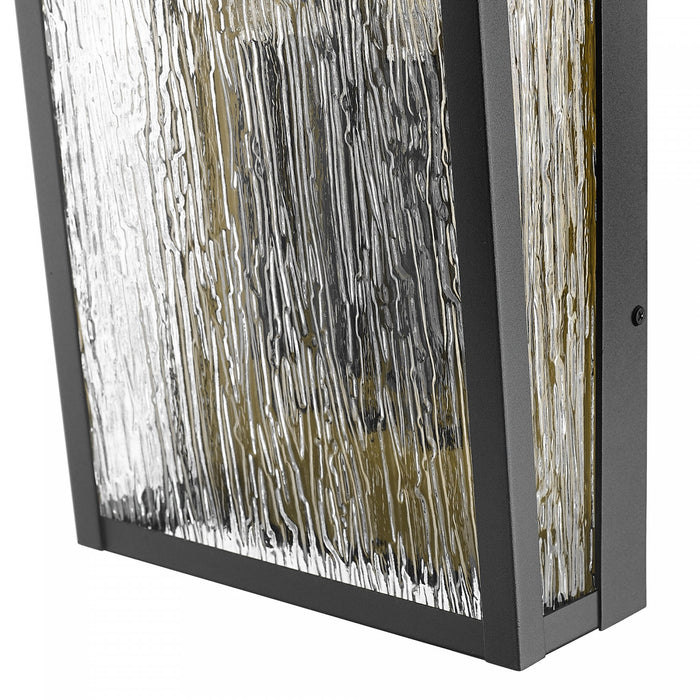 Point 2 Light 13.5\" Outdoor Wall Sconce, Black And Brass