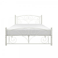 Avaly Full Bed, White Metal 