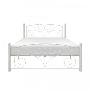 Avaly Full Bed, White Metal