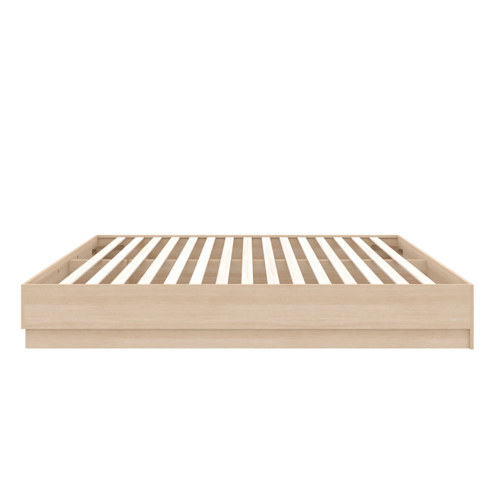 Nordika Milano Platform Full Bed - Natural Blonde Oak