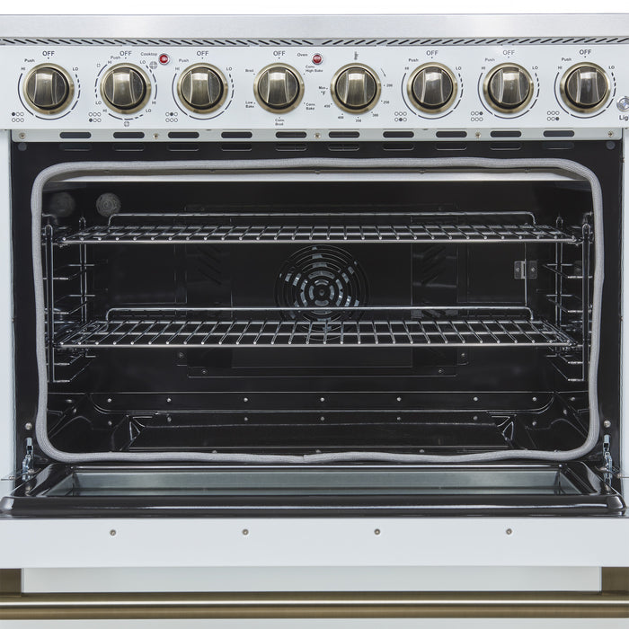Forno Paolo 36 Inch White Freestanding Electric Range, White, 5.44 cu.ft. - FFSEL6011-36WHT