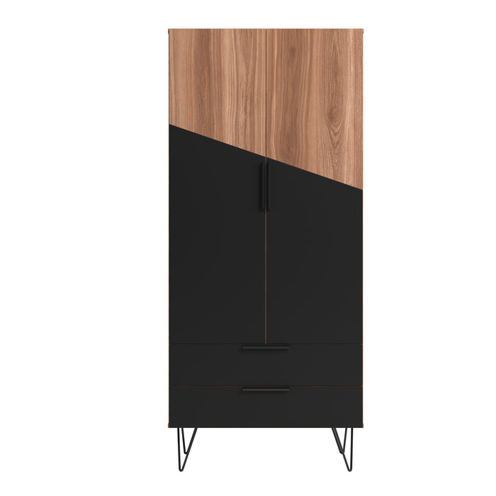 Manhattan Comfort Beekman 6-Shelf Accent Cabinet - Brown & Black
