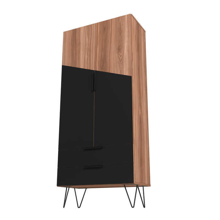 Manhattan Comfort Beekman 6-Shelf Accent Cabinet - Brown & Black