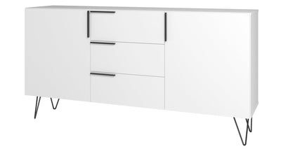 Manhattan Comfort Beekman 62.99” Sideboard with 4 Shelves - White|Desserte Beekman de Manhattan Comfort de 62,99 po avec 4 tablettes - blanche