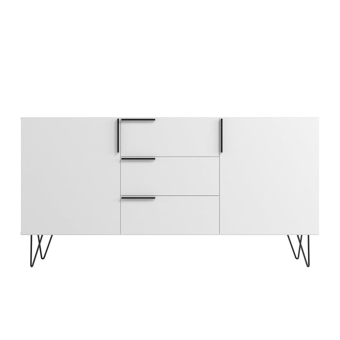 Manhattan Comfort Beekman 62.99” Sideboard with 4 Shelves - White