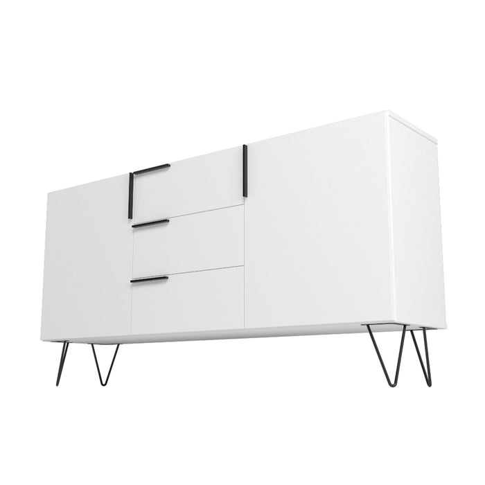 Manhattan Comfort Beekman 62.99” Sideboard with 4 Shelves - White