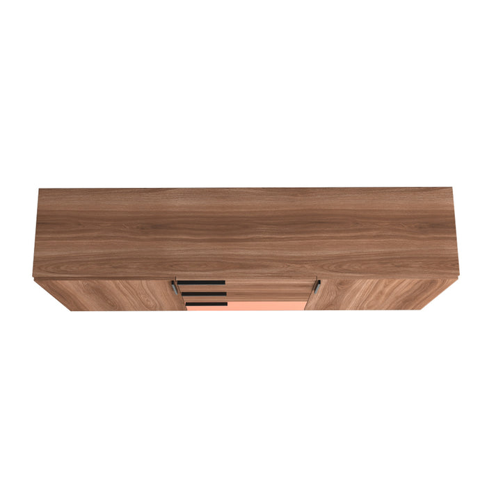 Manhattan Comfort Beekman 62.99” Sideboard with 4 Shelves - Brown & Pink