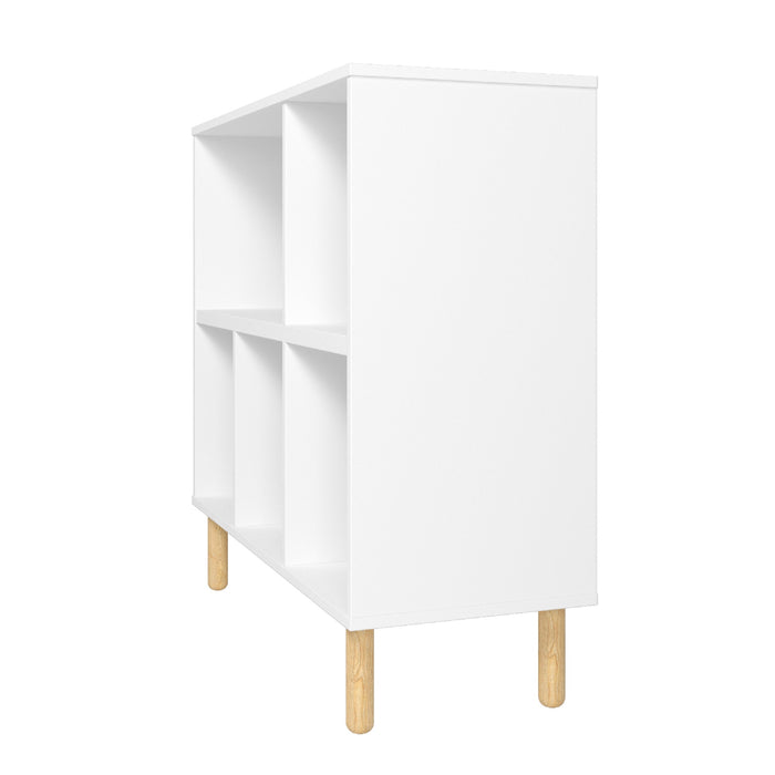 Manhattan Comfort Essex 33.66\" Low Bookcase with 5 Shelves - White & Zebra