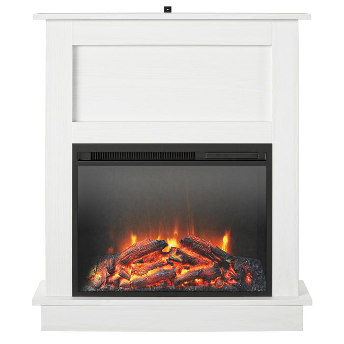 Ameriwood Home Ellsworth Electric Fireplace with Mantel - White