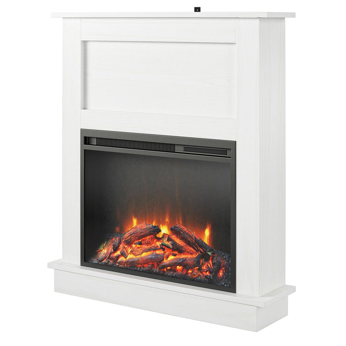 Ameriwood Home Ellsworth Electric Fireplace with Mantel - White