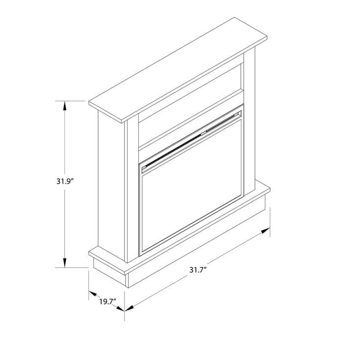 Ameriwood Home Ellsworth Electric Fireplace with Mantel - White