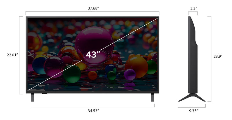 LG 43\" UA77 4K UHD Smart webOS TV (43UA7700PUB.ACCQ) - 2025 Model