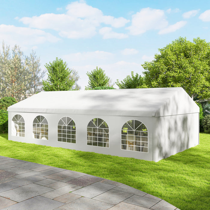 Outsunny 20'x33' Large Party Tent & Carport for Outdoor Events, White