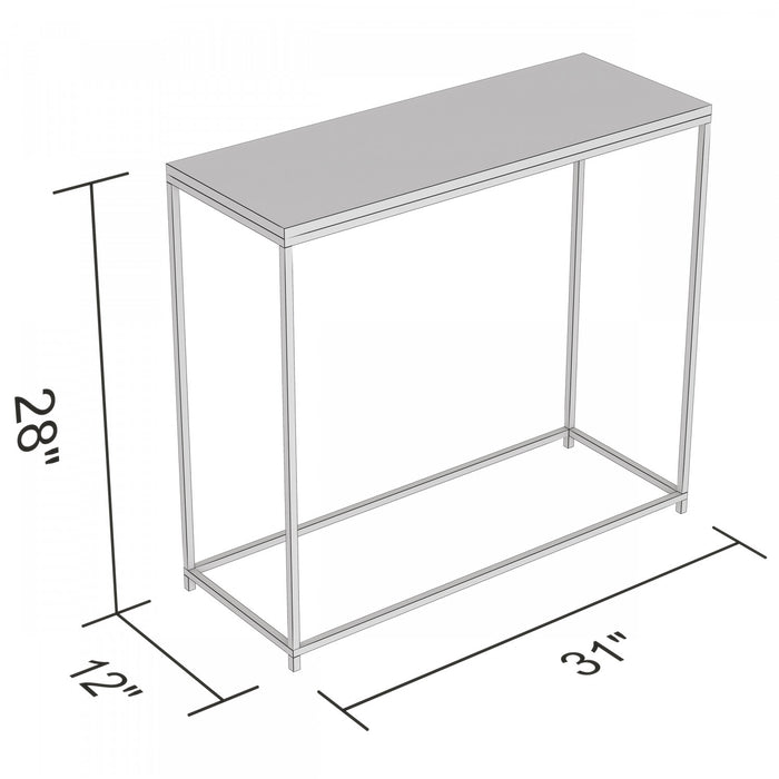 31” Modern Console Table - Marble With Black Metal